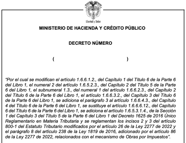 proyecto decreto ministerio de hacienda